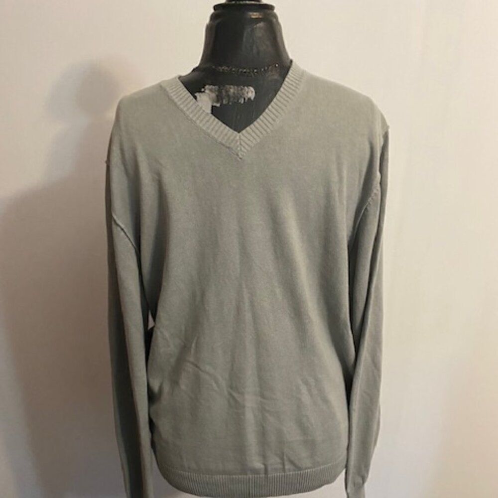 Calvin Klein Gray V-neck Knit sweater, size L